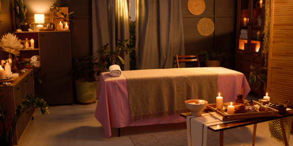 Professional male massage therapy session in Delhi spa